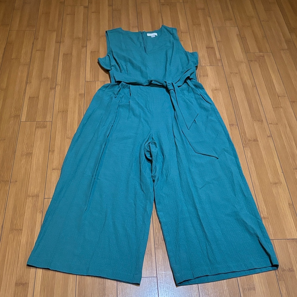 Calvin Klein Teal Belted Jumpsuit